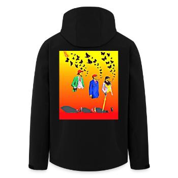 Kongolesische Pioniere und fliegende Schmetterlinge - Recycelte Männer Softshell-Jacke von Stanley/Stella - Schwarz - Hinten - AI Model Male 185 light (185cm)