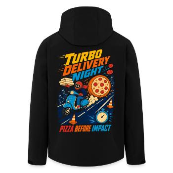 Turbo Pizza Delivery at Night - Men’s Recycled Softshell Jacket by Stanley/Stella - black - Back - AI Model Male 185 light (185cm)
