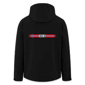 Norvège Drapeaux / bannières 004 modèles ronds - Veste softshell homme en polyester recyclé Stanley/Stella - noir - Dos - AI Model Male 185 light (185cm)