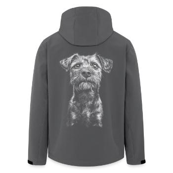 Border Terrier Portrait Chien Chien - Veste softshell homme en polyester recyclé Stanley/Stella - noir - Dos - AI Model Male 185 light (185cm)