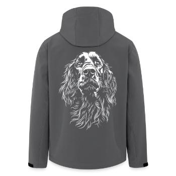 Irish Setter Portrait Dogs Dog Hunting Dogs - Men’s Recycled Softshell Jacket by Stanley/Stella - black - Back - AI Model Male 185 light (185cm)