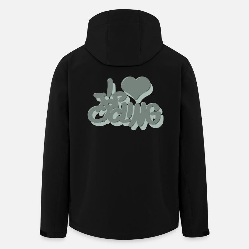 I_love_Cycling_pastel_gruen - Recycelte Männer Softshell-Jacke von Stanley/Stella - Schwarz