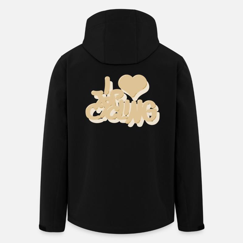 I_love_Cycling_beige - Recycelte Männer Softshell-Jacke von Stanley/Stella - Schwarz