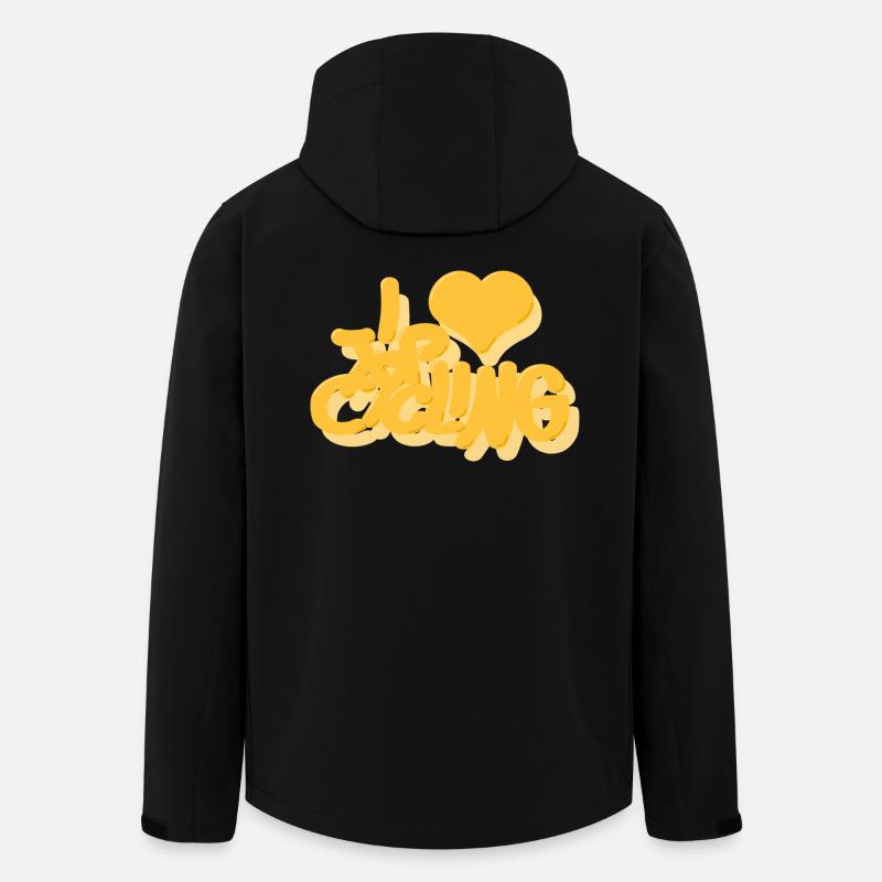 I_love_Cycling_gelb - Recycelte Männer Softshell-Jacke von Stanley/Stella - Schwarz