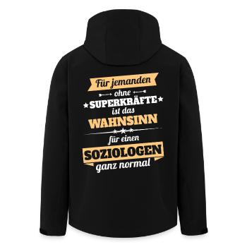 Soziologe Held - Recycelte Männer Softshell-Jacke von Stanley/Stella - Schwarz - Hinten - AI Model Male 185 light (185cm)