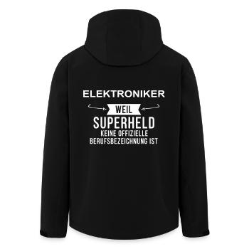 ELEKTRONIKER - Recycelte Männer Softshell-Jacke von Stanley/Stella - Schwarz - Hinten - AI Model Male 185 light (185cm)