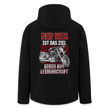 Biker aus leidenschaft - Recycelte Männer Softshell-Jacke von Stanley/Stella - Schwarz - Hinten - AI Model Male 185 light (185cm)