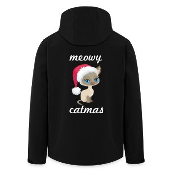 Nette Weihnachtskatzen-Entwurfs-Meowy Catmas Katzenliebhaber - Recycelte Männer Softshell-Jacke von Stanley/Stella - Schwarz - Hinten - AI Model Male 185 light (185cm)