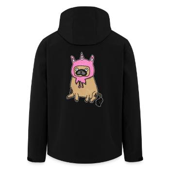 Pugicorn Mops Möpse Einhorn Einhörner Hund Hunde - Recycelte Männer Softshell-Jacke von Stanley/Stella - Schwarz - Hinten - AI Model Male 185 light (185cm)