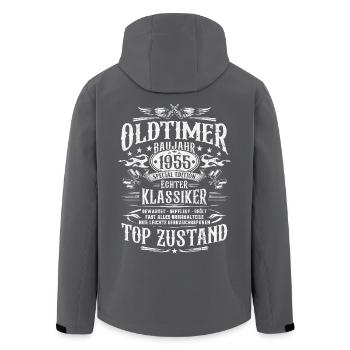 Oldtimer Baujahr 1955 Jahrgang Geburtstag Geschenk - Recycelte Männer Softshell-Jacke von Stanley/Stella - Schwarz - Hinten - AI Model Male 185 light (185cm)