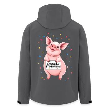 Stimmung Konfetti Karneval Party geil Silvester - Recycelte Männer Softshell-Jacke von Stanley/Stella - Anthrazit - Hinten - AI Model Male 185 light (185cm)