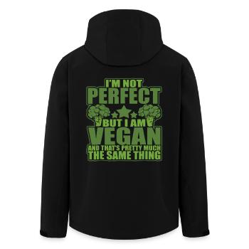 I Am A Vegan - Men’s Recycled Softshell Jacket by Stanley/Stella - black - Back - AI Model Male 185 light (185cm)