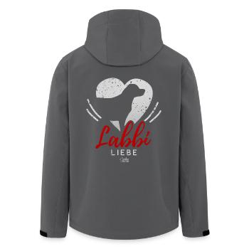 Labrador Liebe mit Herz - Recycelte Männer Softshell-Jacke von Stanley/Stella - Schwarz - Hinten - AI Model Male 185 light (185cm)
