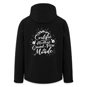 T-shirt pour Papou - Certifié Meilleur Grand-Père - Veste softshell homme en polyester recyclé Stanley/Stella - noir - Dos - AI Model Male 185 light (185cm)