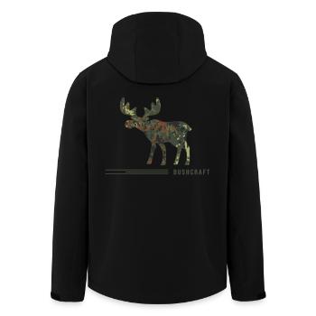 bushcraft carmoflage wildcamping survival wild - Recycelte Männer Softshell-Jacke von Stanley/Stella - Schwarz - Hinten - AI Model Male 185 light (185cm)
