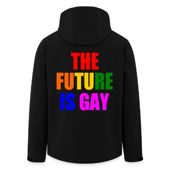 the future is gay - Recycelte Männer Softshell-Jacke von Stanley/Stella - Schwarz - Hinten - AI Model Male 185 light (185cm)