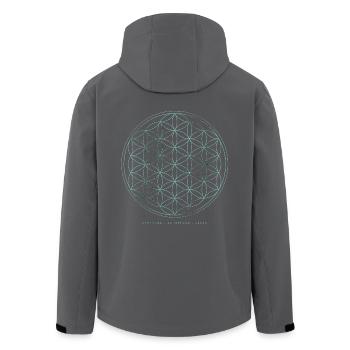 Fleur de Vie - Origin Creation Life - Veste softshell homme en polyester recyclé Stanley/Stella - noir - Dos - AI Model Male 185 light (185cm)