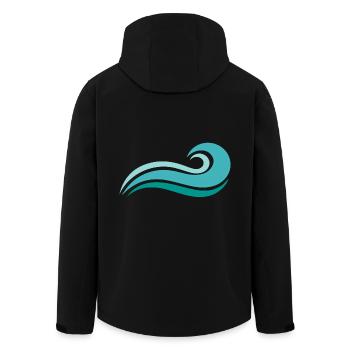 Wave - Men’s Recycled Softshell Jacket by Stanley/Stella - black - Back - AI Model Male 185 light (185cm)