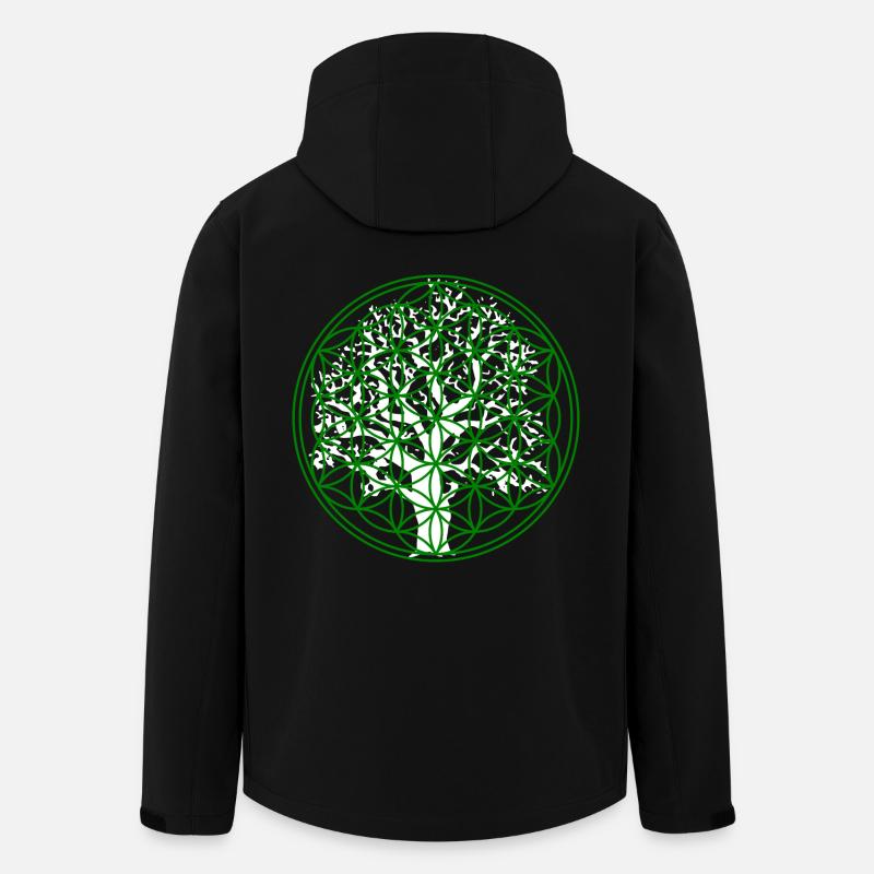 Fleur de vie avec arbre - Veste softshell homme en polyester recyclé Stanley/Stella - noir