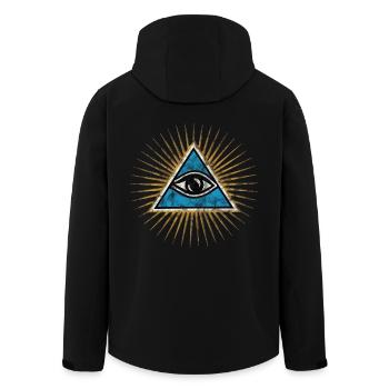 Yeux omniprésents, Triangle, Pyramide, Vintage, Dieu - Veste softshell homme en polyester recyclé Stanley/Stella - noir - Dos - AI Model Male 185 light (185cm)