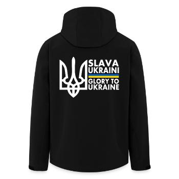 Slava ukraini - Men’s Recycled Softshell Jacket by Stanley/Stella - black - Back - AI Model Male 185 light (185cm)