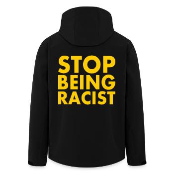 Stop being racist - Veste softshell homme en polyester recyclé Stanley/Stella - noir - Dos - AI Model Male 185 light (185cm)