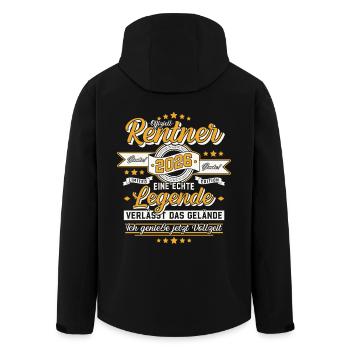Rentner 2026 Legende verlässt das Gelände Geschenk - Recycelte Männer Softshell-Jacke von Stanley/Stella - Schwarz - Hinten - AI Model Male 185 light (185cm)