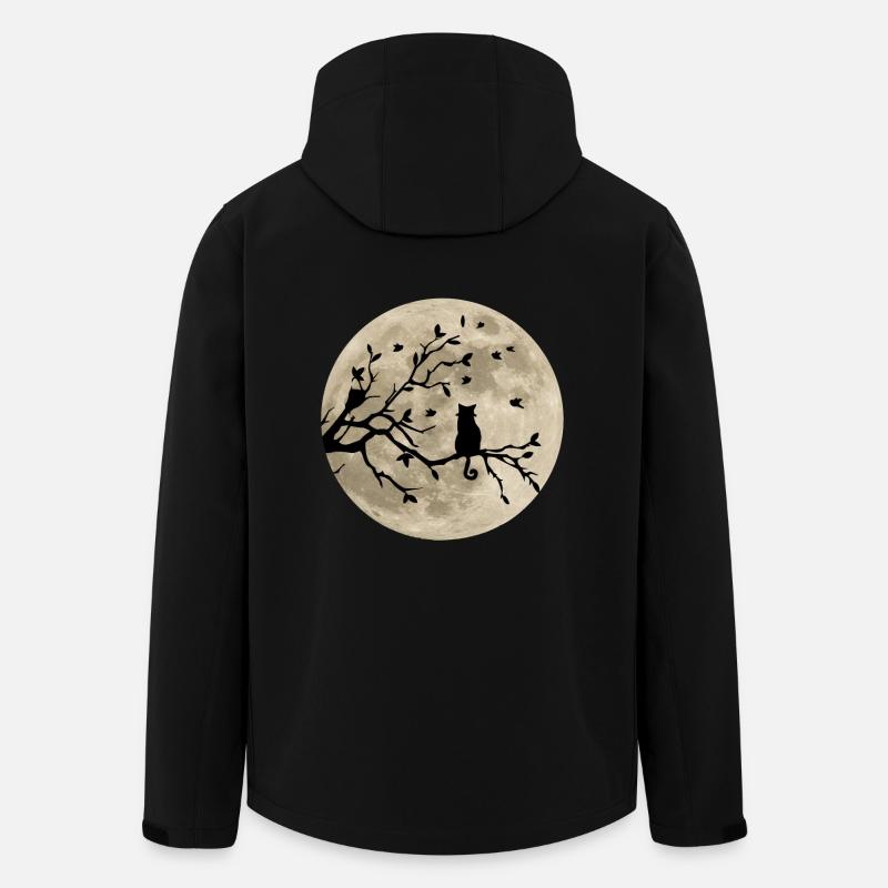 Cat on branch in the moonlight - Men’s Recycled Softshell Jacket by Stanley/Stella - black