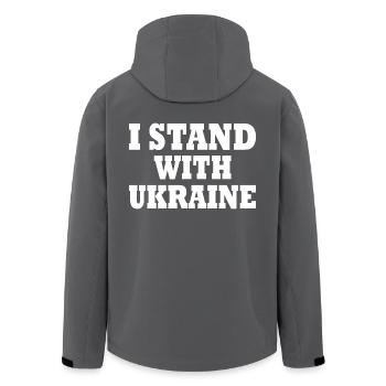 I stand with ukraine - Recycelte Männer Softshell-Jacke von Stanley/Stella - Anthrazit - Hinten - AI Model Male 185 light (185cm)