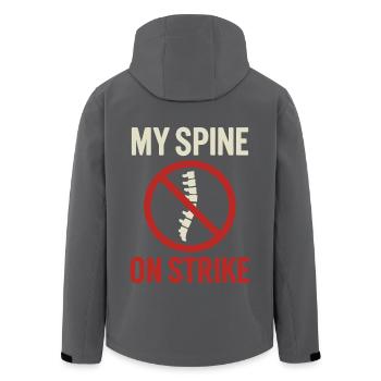 My Spine on Strike – Sarcastic Back Pain Humor - Men’s Recycled Softshell Jacket by Stanley/Stella - black - Back - AI Model Male 185 light (185cm)