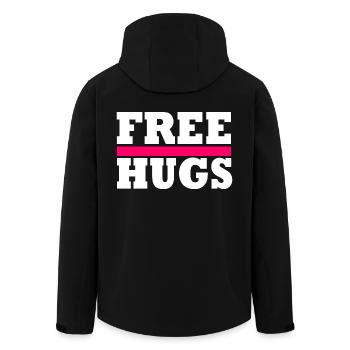 Free Hugs - Recycelte Männer Softshell-Jacke von Stanley/Stella - Schwarz - Hinten - AI Model Male 185 light (185cm)