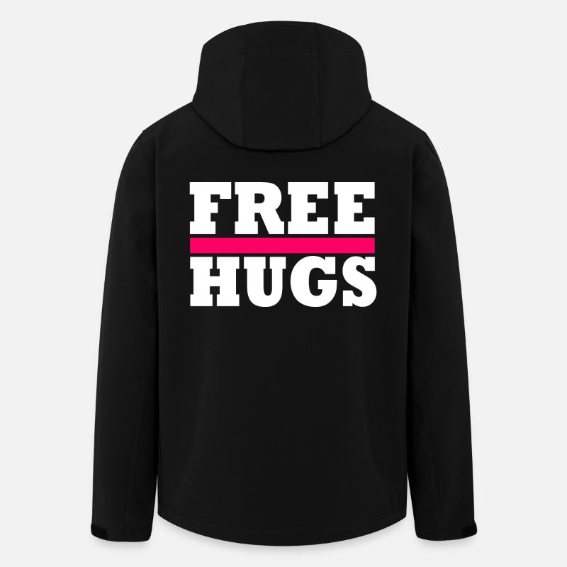 Free Hugs - Veste softshell homme en polyester recyclé Stanley/Stella - noir