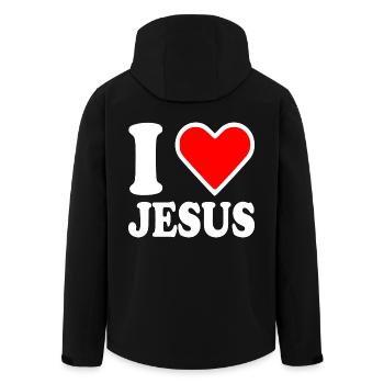 I love jesus - Men’s Recycled Softshell Jacket by Stanley/Stella - black - Back - AI Model Male 185 light (185cm)