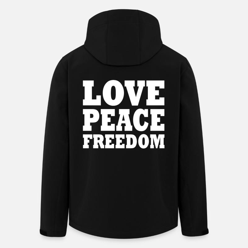 Love peace freedom - Recycelte Männer Softshell-Jacke von Stanley/Stella - Schwarz