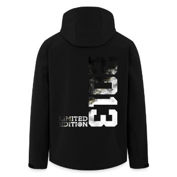 LIMITED EDITION 2013 COOL 13. GEBURTSTAG - Recycelte Männer Softshell-Jacke von Stanley/Stella - Schwarz - Hinten - AI Model Male 185 light (185cm)