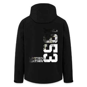 73RD BIRTHDAY LIMITED EDITION 1953 - Men’s Recycled Softshell Jacket by Stanley/Stella - black - Back - AI Model Male 185 light (185cm)