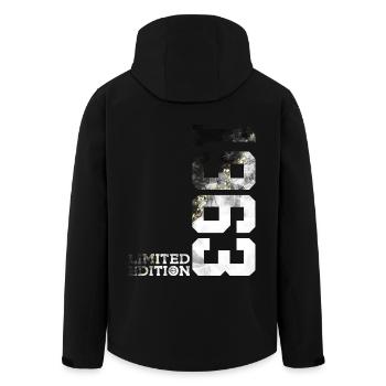 63RD BIRTHDAY LIMITED EDITION 1963 - Men’s Recycled Softshell Jacket by Stanley/Stella - black - Back - AI Model Male 185 light (185cm)
