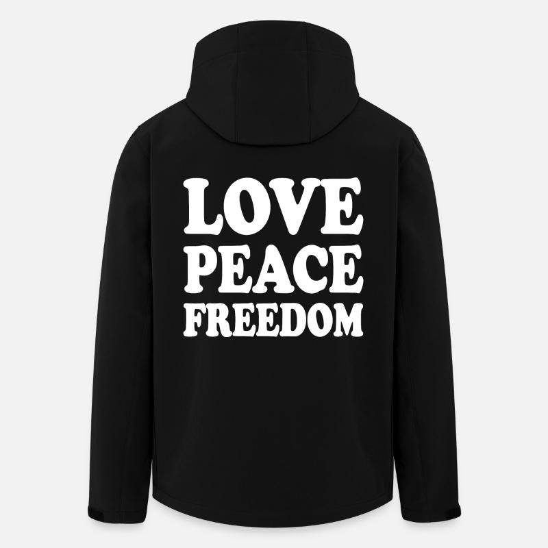 Love peace freedom - Men’s Recycled Softshell Jacket by Stanley/Stella - black