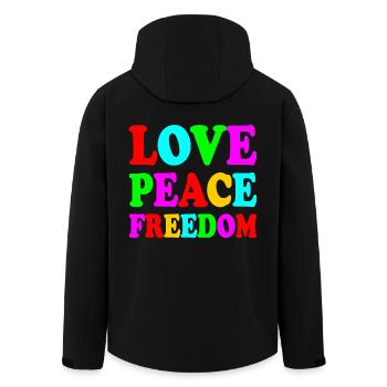 Love peace freedom - Veste softshell homme en polyester recyclé Stanley/Stella - noir - Dos - AI Model Male 185 light (185cm)