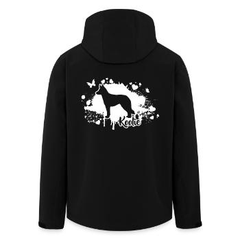 Koolie Dogs Dog Breed Wilsigns - Men’s Recycled Softshell Jacket by Stanley/Stella - black - Back - AI Model Male 185 light (185cm)