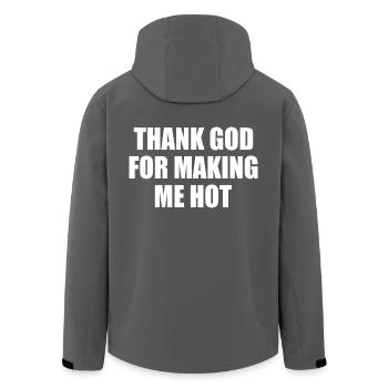 thank god for making me hot - Recycelte Männer Softshell-Jacke von Stanley/Stella - Schwarz - Hinten - AI Model Male 185 light (185cm)