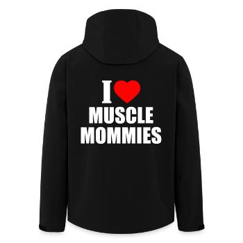 I love muscle mommies - Men’s Recycled Softshell Jacket by Stanley/Stella - black - Back - AI Model Male 185 light (185cm)