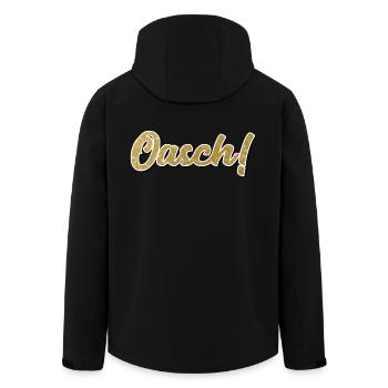 Oasch - Österreich Dialekt Mundart Sprache Arsch - Recycelte Männer Softshell-Jacke von Stanley/Stella - Schwarz - Hinten - AI Model Male 185 light (185cm)