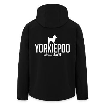 Yorkiepoo what else Dog Saying Dogs Wilsigns - Men’s Recycled Softshell Jacket by Stanley/Stella - black - Back - AI Model Male 185 light (185cm)