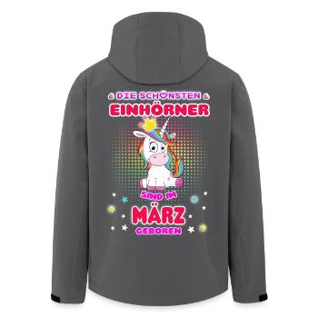 März-Einhorn - Recycelte Männer Softshell-Jacke von Stanley/Stella - Anthrazit - Hinten - AI Model Male 185 light (185cm)
