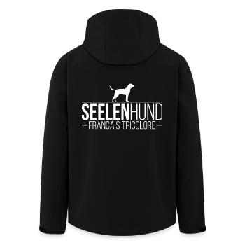 Francais Tricolore Seelenhund Hundespruch Wilsigns - Recycelte Männer Softshell-Jacke von Stanley/Stella - Schwarz - Hinten - AI Model Male 185 light (185cm)