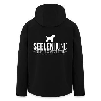 Russischer Schwarzer Terrier Seelenhund Hunde Hund - Recycelte Männer Softshell-Jacke von Stanley/Stella - Schwarz - Hinten - AI Model Male 185 light (185cm)