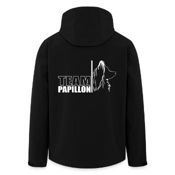 TEAM Papillon Hunde Hund Wilsigns - Recycelte Männer Softshell-Jacke von Stanley/Stella - Schwarz - Hinten - AI Model Male 185 light (185cm)