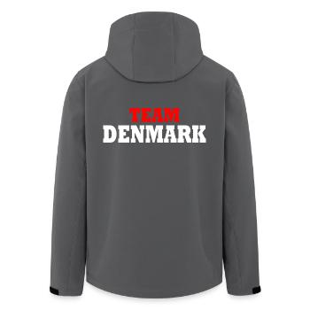 Team denmark - Recycelte Männer Softshell-Jacke von Stanley/Stella - Schwarz - Hinten - AI Model Male 185 light (185cm)