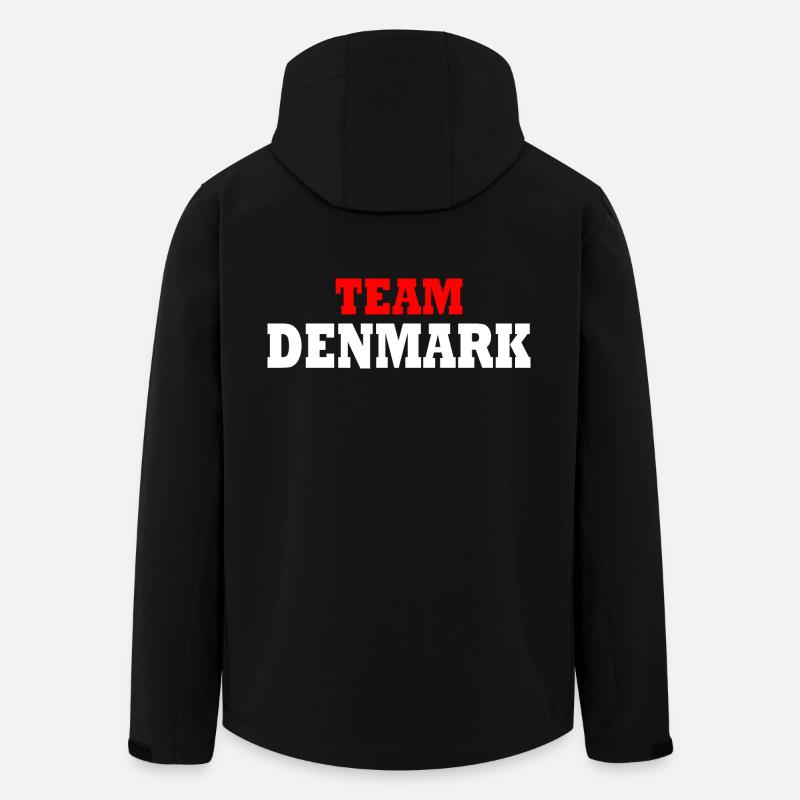 Team denmark - Veste softshell homme en polyester recyclé Stanley/Stella - noir